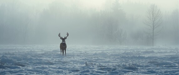 Fototapeta premium Forest scene with a deer
