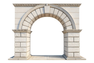 Fototapeta premium Minimal stone arch, clean classical lines, isolated on transparent background, PNG