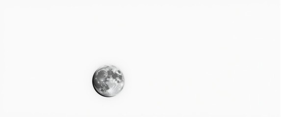 Fototapeta premium White background featuring the Moon's full surface with craters and bumps. Isolated lunar image.