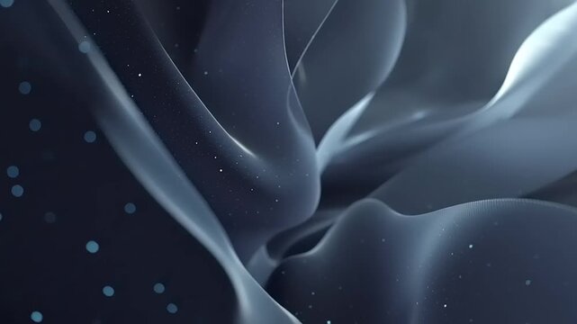 Dark Fabric with Shining Folds and Stars.