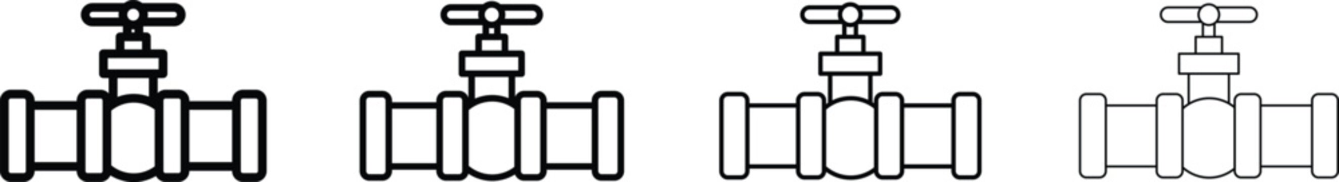 Valve thin line icon set vector Illustration, Eps 10.