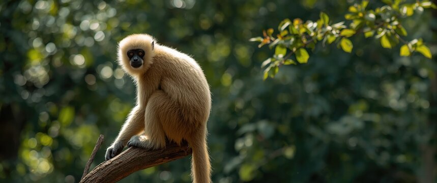 Gibbons in Pilsen Zoo: Common gibbon and White-handed gibbon, Czech Republic