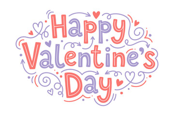 Obraz premium Cute valentine day text typography