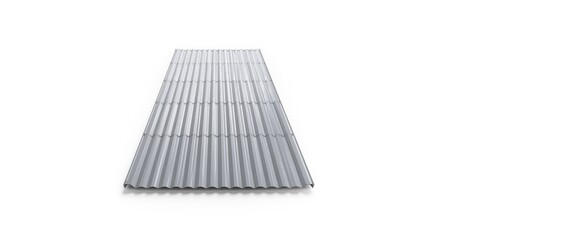 Flat roofing sheet made of galvanised steel corrugated profile with ribs and striations