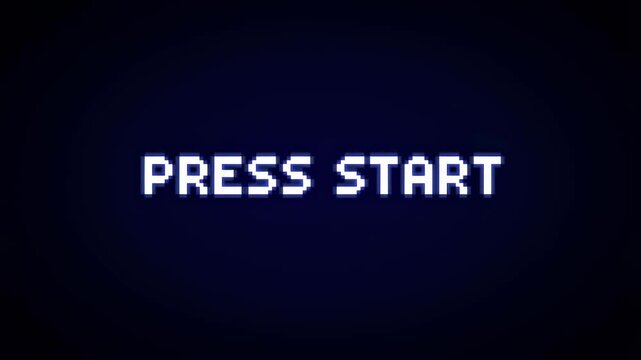 Retro video game screen displaying "Press Start" prompt. Invokes nostalgia and excitement for gaming enthusiasts and developers