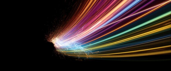 Fototapeta premium Multicolored light trail photography