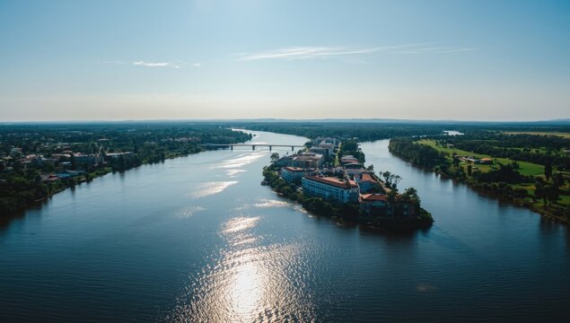 Wide-angle of the Atrato River highlighting natural watercourse and surrounding greenery, Earth Day