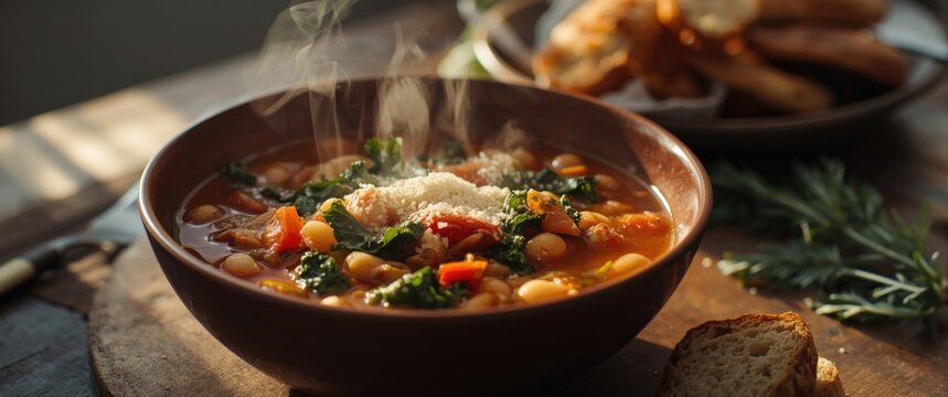 Tuscan Bean Soup Ribollita Made at Home with Seed & Grains Sourdough