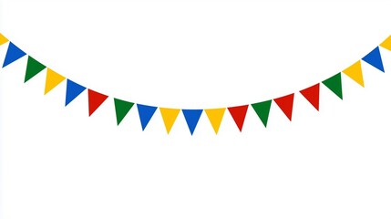 Obraz premium Colorful bunting banners for festival,carnival,party,white background with clipping path,PNG.