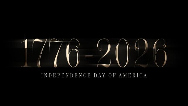 250 years Anniversary video design. 250th anniversary video to celebrate Independence Day of America on 4th July. 1776 - 2016 typographic design