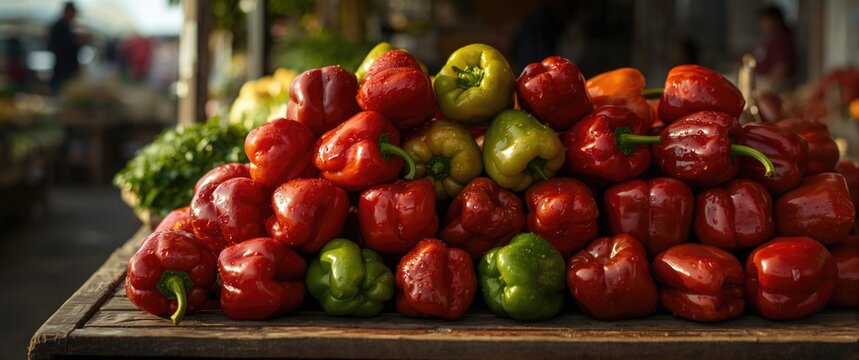 Full frame view of piment oiseau (Capsicum frutescens) stacked on a market stall, close-up