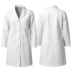 Doctor white lab coat uniform display isolated on transparent background