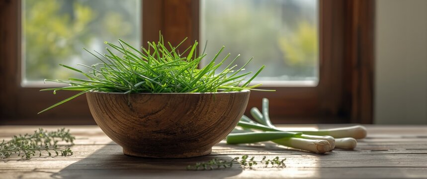 Food ingredients: wild chive and mugwort