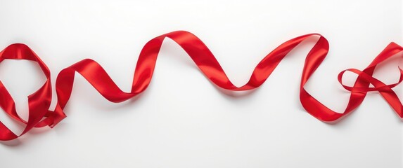 White background with red ribbon collection