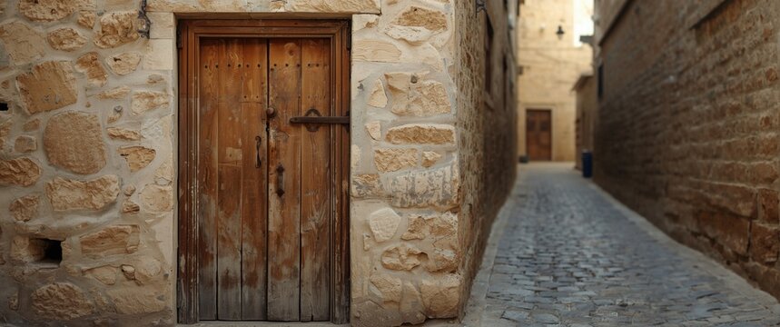Door crafted from aged wood