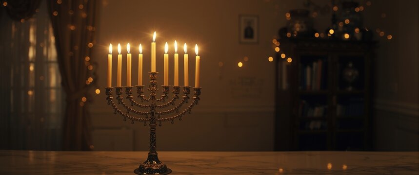 Last day of Hanuka featuring candles in Hanukkiya