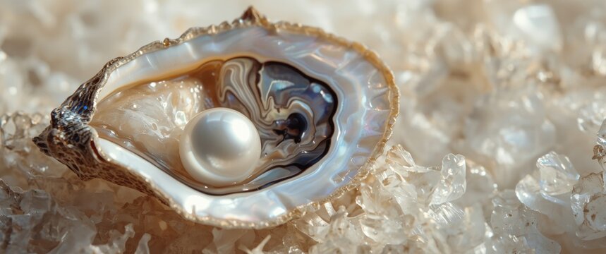 Detailed high magnification image of pearl shell