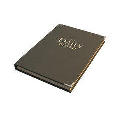 The daily journal in black with gold foil lettering and black cover.