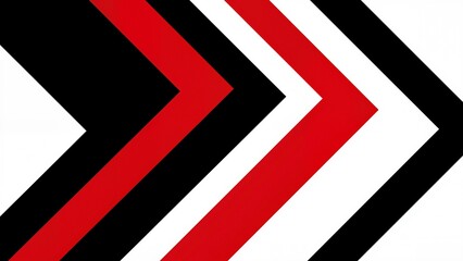 Geometric pattern with red black and white arrows