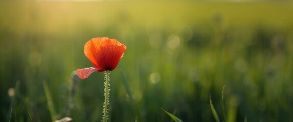 Opening bud of red field poppy (Papaver rhoeas) showcasing natural floral beauty and plant petals