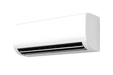 Modern wall mounted air conditioner indoor cooling system isolated on transparent background
