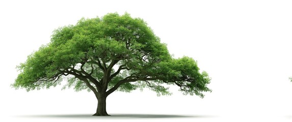 Obraz premium Side view of a green tree in isolation for landscape and architectural sketches, featuring environment and garden components