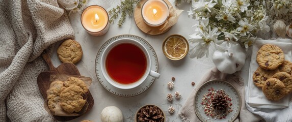 Enjoying Hygge during autumn or winter with tea