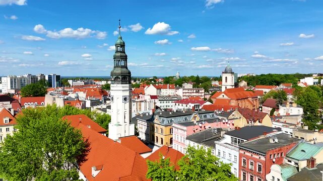 Architecture of Zielona Gora old town in Lubusz Voivodeship, Poland