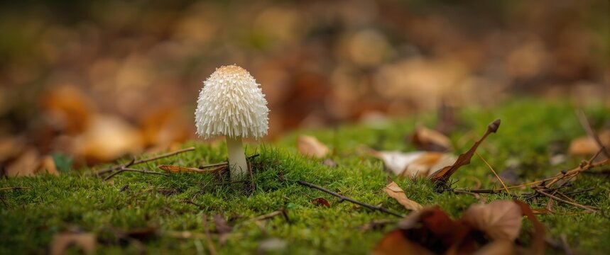 Galicia, Spain: Shaggy ink cap (Coprinus comatus), lawyer's wig or shaggy mane mushroom