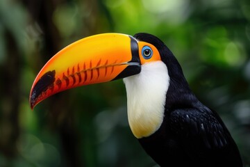 Obraz premium Close up of ramphastos toco showing its beak, in natural habitat