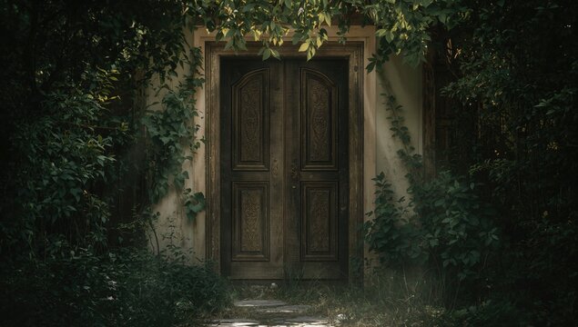 Hidden passageway within a brick structure, focusing on architectural concealment and security features