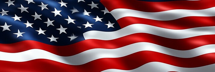 Obraz premium Vibrant American Flag Waving Proudly in the Breeze, Symbolizing Freedom and National Pride
