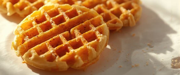 White Background Featuring Belgian Waffles