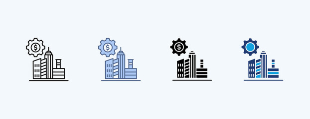 Financial Infrastructure Multiple Icon Illustration Vector