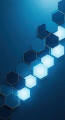 Abstract geometric background with glowing hexagonal shapes