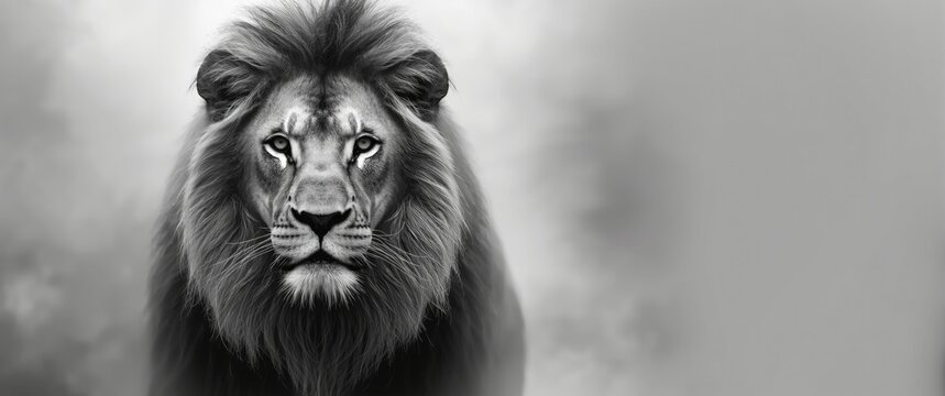 Motivational Quote on a Lion's Head Image at 10,000 x 4,080 Pixels