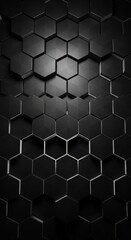 Abstract dark background featuring a repeating hexagonal pattern