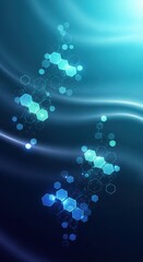 Abstract blue background with hexagonal patterns and flowing lines