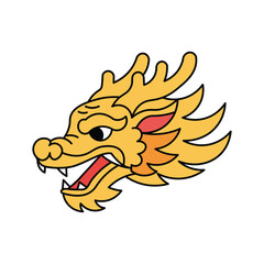 Golden Mythical Dragon Head