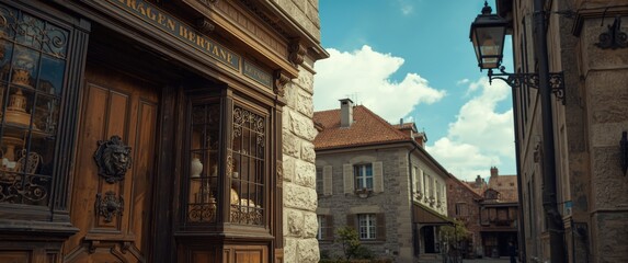 Old shop facade in Austria - image