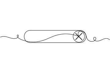 Obraz premium UI toggle switch icon continuous one line drawing on white background minimalist enable and disable symbol outline vector illustration