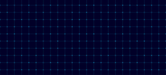 Blue HUD interface grid with digital square dots on black background. Futuristic user interface layout for technology design or tech dashboard. Vector illustration. © sersupervector
