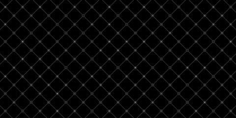 Fototapeta premium HUD interface grid with connected squares on black background. Futuristic user interface layout for technology design or tech dashboard. Vector illustration.