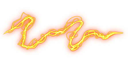 Futuristic Yellow Thunderbolt Streak Isolated for Graphic Design