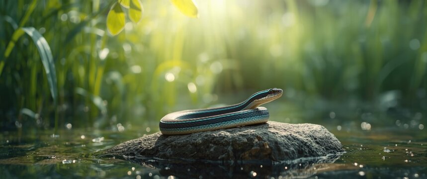 Thamnophis sauritus nitae - Bluestripe Ribbon Snake