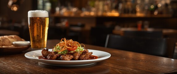 Restaurant cuisine presented on a plate