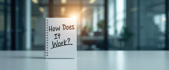 Understanding How It Works: Question text on notepad and concept background