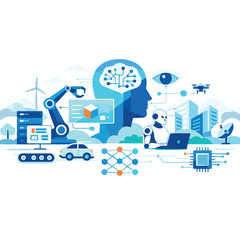 AI and robotics in modern technology illustration