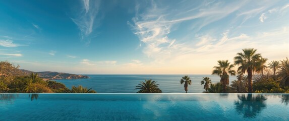 Palm trees and a peaceful ocean create a stunning seaside scene