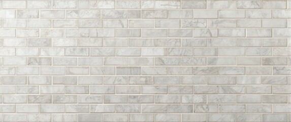 Obraz premium Background of white ceramic rectangle mosaic tiles with horizontal orientation